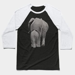 Backside Elephants - Elphant in Africa Baseball T-Shirt